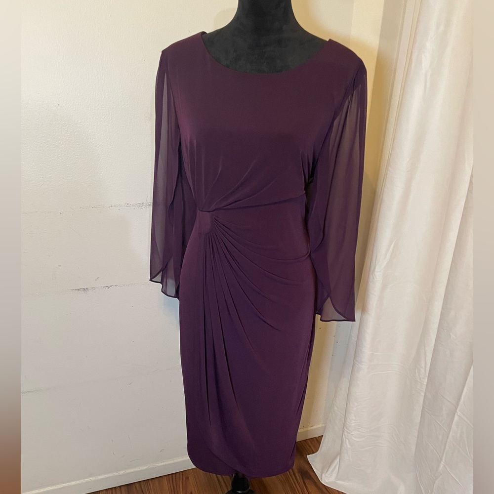 Connected Apparel Long Sleeve Purple Dress